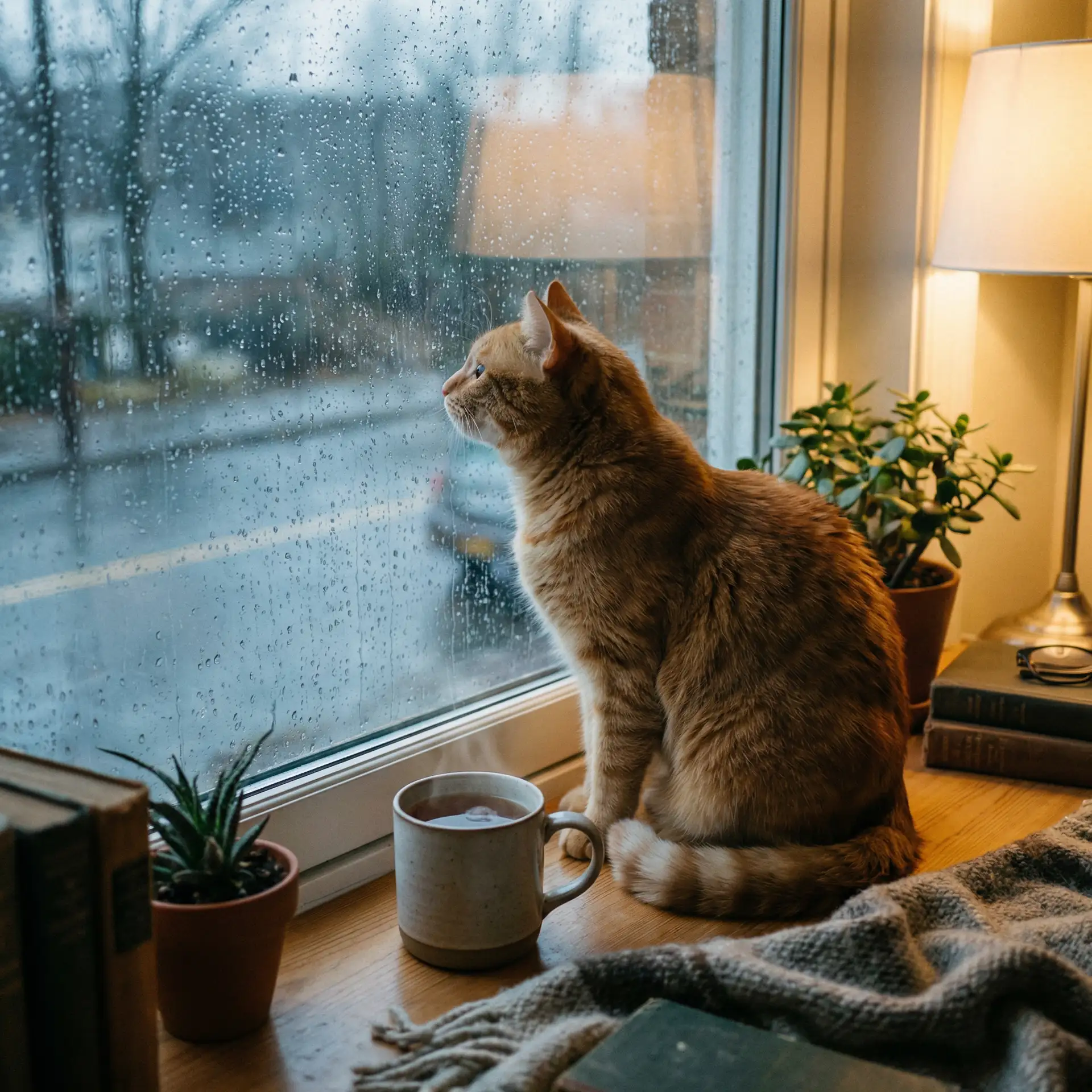猫咪望着窗外的雨 - 变成黑皮辣妹后跟朋友做了无增删6分钟